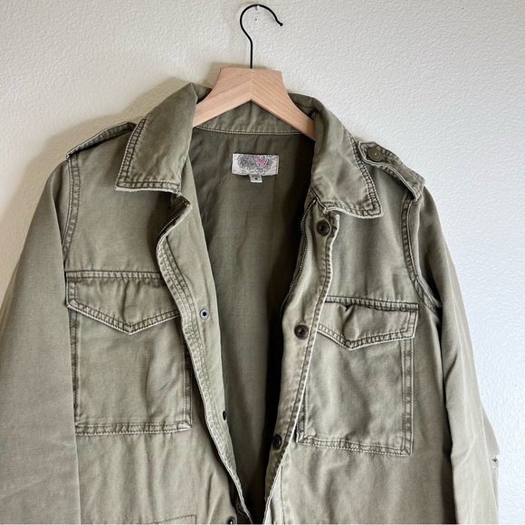 Olive Green Oversized Utility Jacket Womens Small - Picture 2 of 5